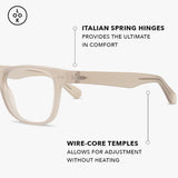 LOOK OPTIC Sullivan Reader - Stylish Unisex Ultra-lightweight Reading Glasses with Scratch-Resistant, Prescription-Quality (Full Magnification - Not Progressives) (Taupe, 2.00, multiplier_x)