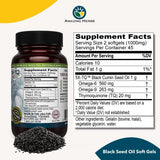 Amazing Herbs Premium Black Seed Oil Capsules - Cold Pressed Nigella Sativa Aids in Digestive Health, Immune Support, Brain Function, Gluten Free, Non GMO - 90 Count, 500mg