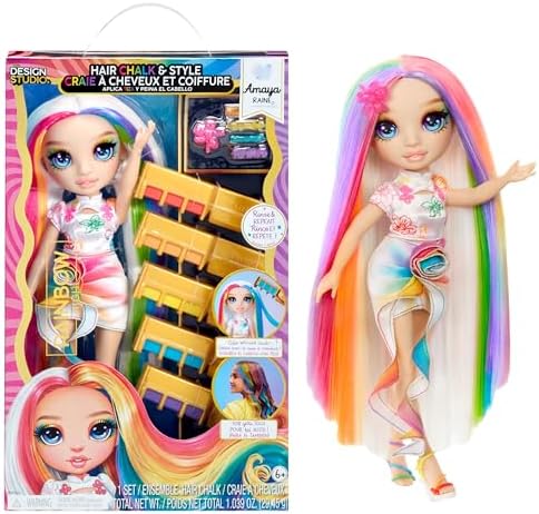 Rainbow High Hair Chalk & Style Amaya - Rainbow 11” Doll. Washable Rainbow Hair Chalk, Color, Style, Play, Rinse & Repeat. Great Gift for Kids 4-12+