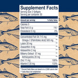 Wiley's Finest Wild Alaskan Fish Oil Bold Vision - Fish Oil Eye Health Supplement with Lutein, Zeaxanthin, Bilberry, Omega-7, Vitamin E, and Zinc - 60 Softgels (30 Servings)