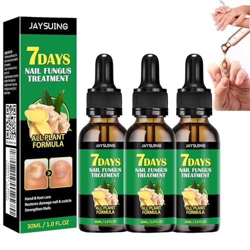 7days Nail Treatment, Ginger Nail Treatment,Nail Support Nail Care,Ginger Nail Growth Serum, Ginger Cuticle Care Oil for Nails (3PCS)