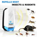 Ultrasonic Pest Repeller Plug in 2 Pack- Electronic Insect Control Defender - Roach Bed Bug Mouse Rodent Mosquito - Indoor Reject Repellent - for Cockroach Ants Mice Fly Rat Bedbug