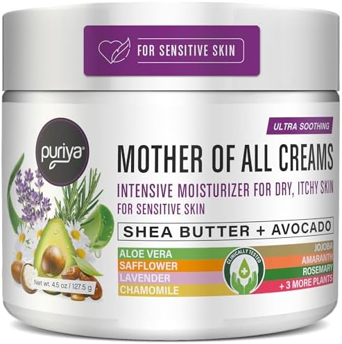 Puriya Intensive Moisturizer with Honey, Shea Butter, Hydrating, Soothing for Dry, Irritated, Sensitive Skin, Daily Multi Purpose Cream for Hands, Body, Long Lasting, Plant Based Mother of All Creams