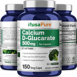 NusaPure Calcium D-Glucarate 500 mg 150 Veggie Caps, Vegan, Non-GMO, Gluten-Free