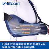 Willcom Arm Sling for Shoulder Injury with Waist Strap - Immobilizer Brace Support for Sleeping, Rotator Cuff Surgery (Comfort Version, Right, Small, 20-30.5 inch)