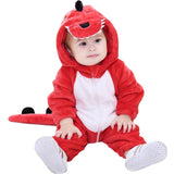 QIAONIUNIU Halloween Baby Red Dinosaur Costumes Toddler Outfit Infants Cosplay Romper 24-30 Months