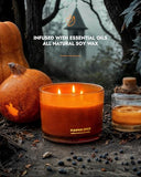 96NORTH Luxury Pumpkin Soy Candle | Large 3 Wick Jar Candle | Halloween & Fall Decor | Up to 40 Hours Burning | 100% Natural Soy Wax | Relaxing Aromatherapy Candle | Halloween Fall Candle Gift