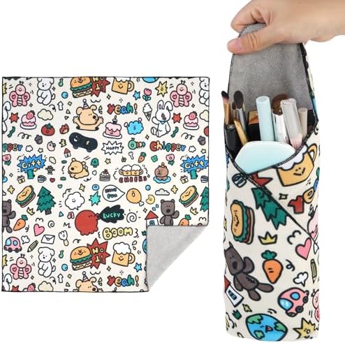 Walking Way Self-Adhesive Magic Cloth Makeup Bag, Portable Protective Cosmetic Pouch, Camera Lens Wrap, Stylish Travel Organizer for Beauty Essentials, Travel, Gifts & Daily Use