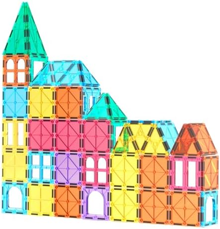 Bmag Magnetic Tiles Toys for Kids, Starter Set 3D Magnet Building Blocks Construction Playboards, STEM Learning Educational Toddlers Toy Gift for 3+ Year Old Boys and Girls