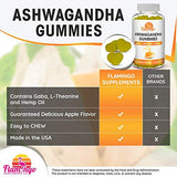 Ashwagandha Gummies with L-Theanine, GABA, and Hemp- Naturally Flavored, Vegan Ashwagandha Supplement Root Extract, L Theanine Gummy, Stress Gummy, Mood Gummy, Cortisol Manager- 60 Count