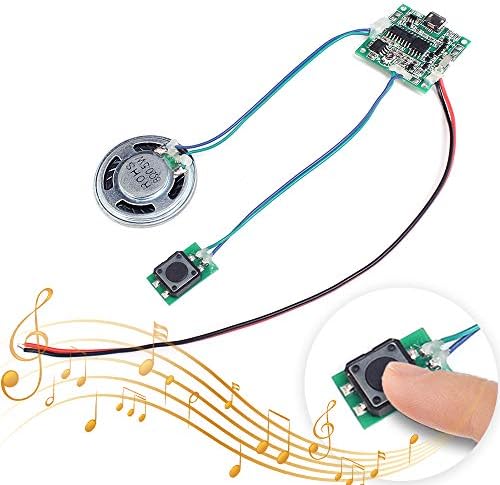 Icstation Recordable Sound Module, Button Control Sound Chip 8M MP3 WAV Music Voice Player Programmable Board with Speaker for DIY Birthday Music Box Greeting Card Present