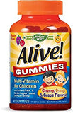Nature's Way Alive! Children's Premium Gummy Multivitamin, Fruit and Veggie Blend (150mg per Serving), Gluten Free, Made with Pectin, 90 Gummies, Pack of 2