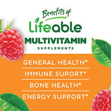 Lifeable Kids Multivitamin – Great Tasting Natural Flavor Gummy – Vegetarian, GMO Free Vitamin Supplement – with Vitamins A, C, D, E, B6, B12, Zinc, Biotin, Folic Acid, Iodine, Niacin – 90 Gummies