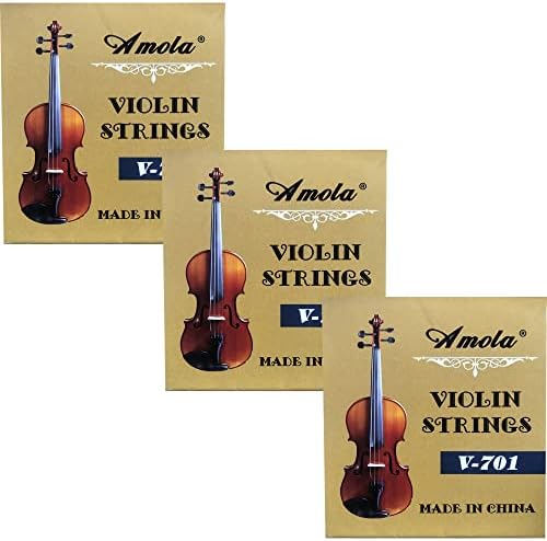 3 Packs Full Set Replacement Stainless Steel 4/4 Size Violin Strings E A D G