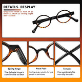 JOSCHOO 5 Pack Retro Round Reading Glasses Mini Small Comfortable Readers for Women Men (5 Mix-2, 2.5)