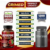 GriMed Berberine Supplement 9,500mg with Ceylon Cinnamon Bitter Melon Supports Healthy Immune System - Made in The USA