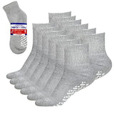 Debra Weitzner 6 Pairs Non-Binding Loose Fit Sock - Non-Slip Diabetic Socks for Men and Women - Ankle Crew Grey