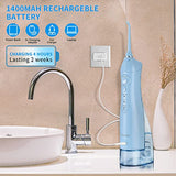 TOVENDOR Electric Water Flosser, Cordless Dental Oral Irrigator - 3 Modes, 3 Tips for Family Hygiene (300ML, Waterproof Waterflosser)