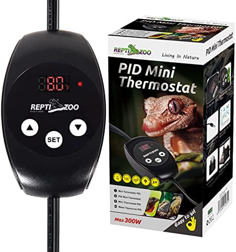 REPTIZOO Reptile Dimming Thermostat, PID Temperature Controller with Memory Function, Thermostat for Reptile Heat lamp, Specifically Designed for Light Heat Bulbs & Heaters