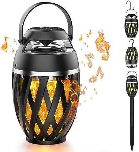 Gifts for Men,Outdoor Speakers Bluetooth Waterproof with LED Torch, Gadgets for Men 2024 Birthday Gifts for Men with Stakes/Poles/Hook Loud Sound 24H Playtime for Patio/Party/Camping