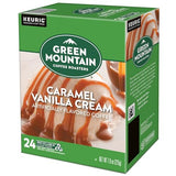 Green Mountain Coffee Roasters Caramel Vanilla Cream Coffee, Keurig Single-Serve K-Cup pods, Light Roast, 96 Count (4 Packs of 24)