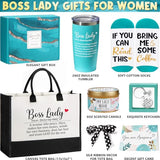 Boss Day Gifts for Her Women Bosses, Boss Lady Gifts for Women Best Boss Gifts Cool Gifts for Bosses Female, Funny Boss Appreciation Gifts Birthday Christmas Farewell Gifts for Boss w/ Canvas Tote Bag