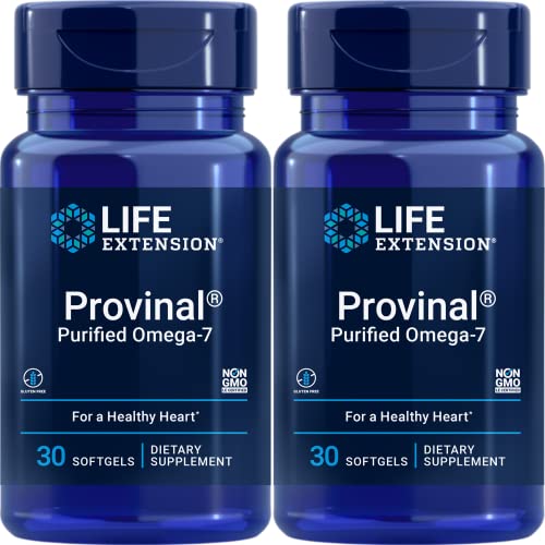 Life Extension Provinal Purified Omega-7, 30 Softgel 210 mg(Pack of 2)