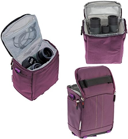 Navitech Purple Protective Portable Handheld Binocular Case and Travel Bag Compatible With Leica Compact 10 x 25 BR Ultravid Binoculars