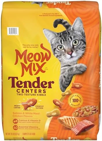Meow Mix Tender Centers Salmon & Chicken Flavors, Dry Cat Food, 20 Pound Bag