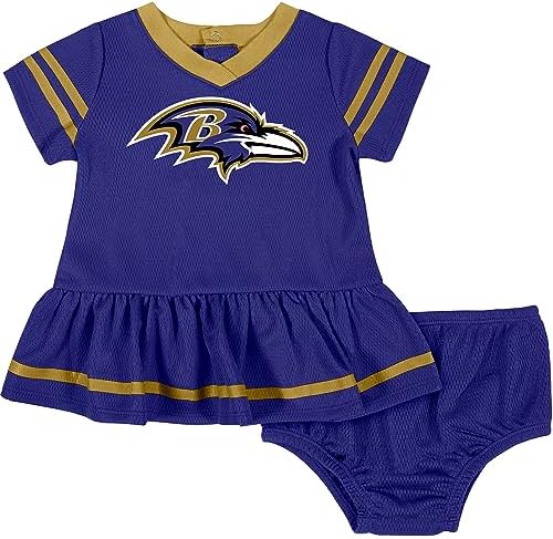 Gerber Baby Girls Nfl Team Jersey And Diaper Cover Playwear Dress, Ravens, 3-6 Month