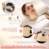 Castor Oil Pack Wrap, 8 Pcs Reusable Organic Castor Oil Pack Wrap with Adjustable Elastic Straps, Cotton Machine Washable Anti Oil Leak for Fibroids, Liver Detox, Constipation and Inflammation