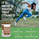 Greens First - Chocolate - 30 Servings - Greens Powder Superfood, 49 Superfoods, 15+ Organic Fruit & Vegetables, Antioxidant Smoothie Mix Supplement, Dairy Free, Vegan & Non-GMO - 14.38 oz