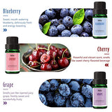 Fragrance Oil, MitFlor Premium Fruit Essential Oils Set, Fruity Scents for Soap & Candle Making, Summer Diffuser Oils, Refreshing & Long-Lasting, Peach, Cherry, Watermelon, Blueberry, Grape, Melon