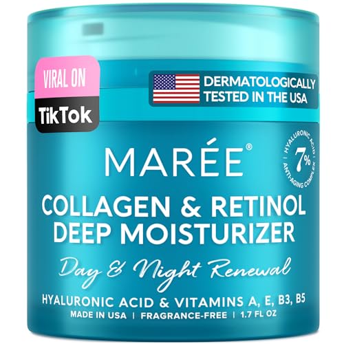 MAREE Face Moisturizer Retinol Cream for Face - Wrinkle Cream for Women - Facial Moisturizer with Collagen - Crema Hidratante Para la Cara for Skin Tightening