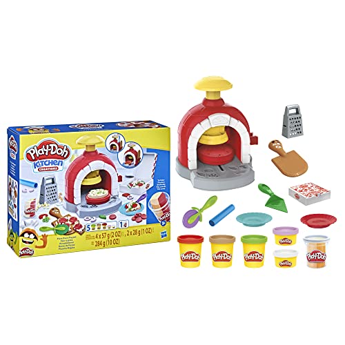 Play-Doh Kitchen Creations Pizza Oven Playset with 6 Cans & 8 Accessories, Back to School Classroom Supplies, Play Food & Cooking Toys, Preschool Toys, Ages 3+