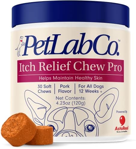 PetLab Co. Itch Relief Chew Pro for Dogs – Omega 3 for Dogs Itch Supplement - Packed with Beneficial Fatty Acids for Healthy Skin – Seasonal Allergies Support