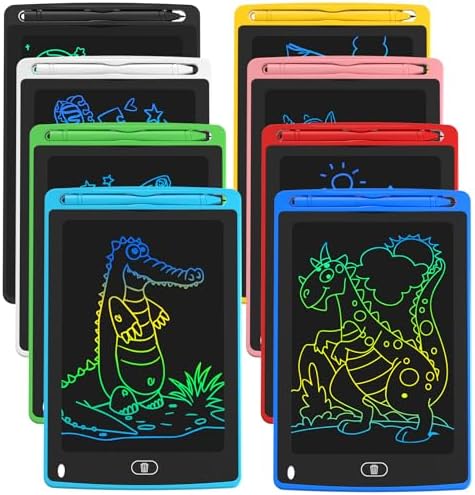 LCD Writing Tablet for Kids, 8.5 Inch Colorful Doodle Board Drawing Tablet, Educational Learning Toys Birthday Gifts for Kids Age 3 4 5 6 7 8 (8 Pack)