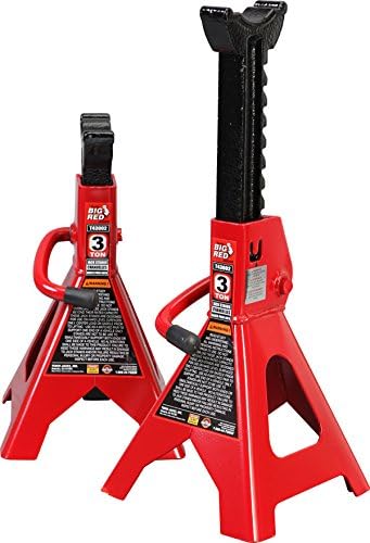 BIG RED T43202 Torin Heavy Duty Steel Jack Stands: 3 Ton (6,000 lb) Capacity Car Lifting Stand,1 Pair (Not Suitable for SUV,Truck)