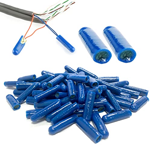 1000pcs B-Connector Wire Telephone Alarm Wire Crimp Beanies Splices for Low Voltage (Blue-Type I)