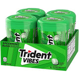 Trident Vibes Spearmint Rush Sugar Free Gum, 4 Bottles of 40 Pieces (160 Total Pieces)