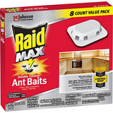 Raid Max Double Control Ant Baits, 8 CT 0.28 Ounce (Pack of 2)