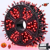 JMEXSUSS 500 LED Red Halloween Lights Outdoor, 173ft Halloween String Lights Plug in, Waterproof 8 Modes Red Christmas Lights for Tree Party Xmas Halloween Decorations