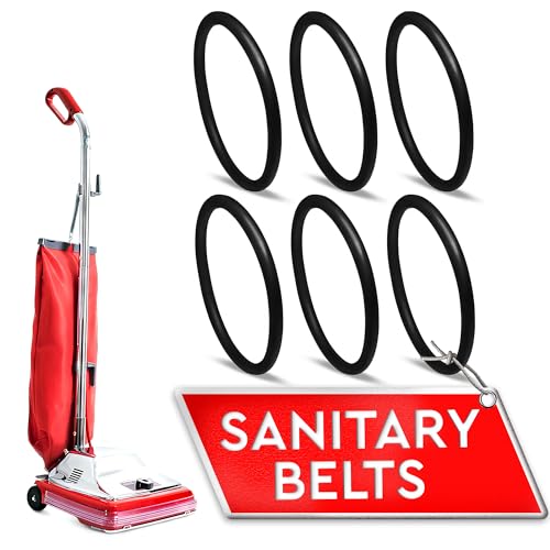 6Pcs Sanitaire Vacuum Belts - Commercial Vacuum Cleaner Belts Sanitaire Commercial Vacuum Belt Sanitaire Sc679 Belt Replacement Belt for Commercial Vacuums - Black Belt Vacuum Cleaner Belt Rubber Belt