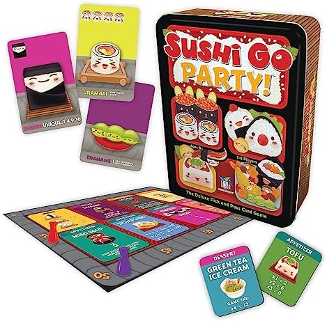 Sushi Go Party! - The Deluxe Pick & Pass Card Game by Gamewright, Multicolored