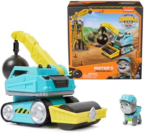 Rubble & Crew, Motor’s Wrecking Ball Toy Truck with Action Figure and Movable Construction Toys, Kids Toys for Ages 3 and Up