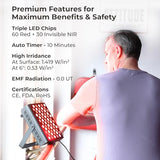 LifePro Red Light Therapy for Body, face - Near Infrared Light Therapy for Body Pain Relief, Inflammation, Skin Health - Medical Grade 60 LEDs to Improve Circulation - Red Light Therapy Panel Device