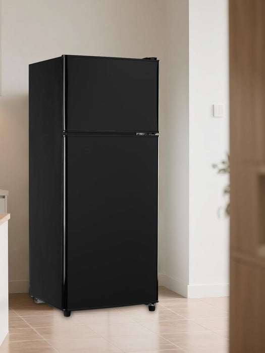 F.W.WOOLWORTHS 3.8 Cu.Ft Refrigerator with Freezer, 2 Doors Fridge with Adjustable Thermostat Control, Refrigerator for Kitchen, Dorm, Apartment, Garage, Office, Black