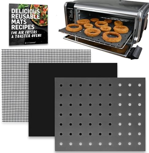 INFRAOVENS Reusable Mats Compatible with Ninja Foodi SP101 SP201 SP301 SP351, Toaster Oven Liners, Accessories for Countertop Convection Oven, Air Fryer Oven with Heat Resistant Non-Stick Liner