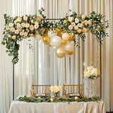 Adjustable Over The Table Rod Stand with Clamps, Black Metal Balloon Flower Arch Stand 35"-50" Tall, 45"-90" Length Ideal for Weddings, Showers, Birthday, Halloween, Thanksgiving Party Decorations