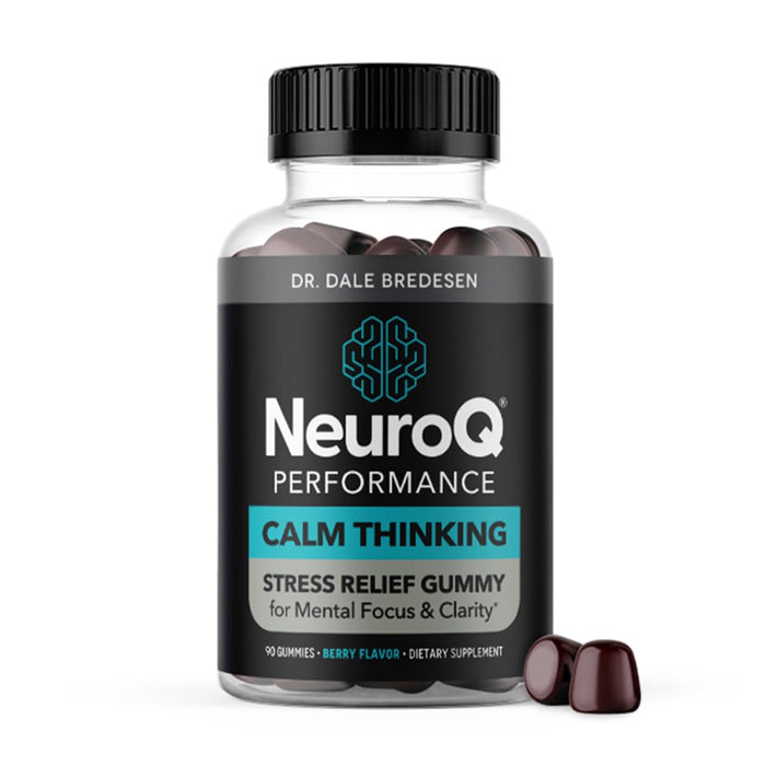 NeuroQ Calm Thinking Gummies - Relaxation Support, Calm & Focus - with Sensoril Ashwagandha, GABA, L-Theanine, Lemon Balm & Chamomile - 30 Day Supply / 90 Gummies